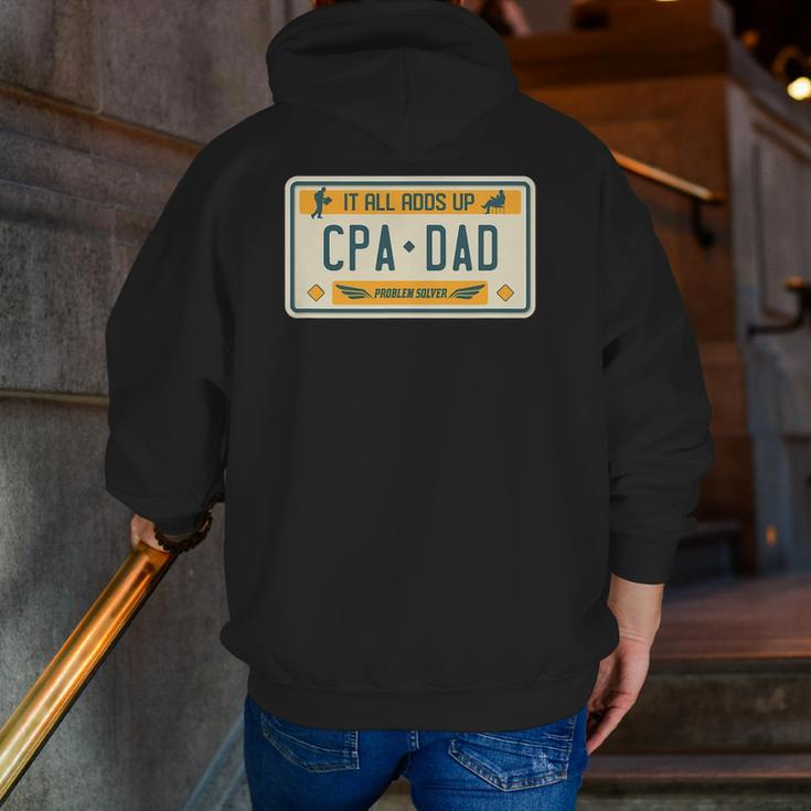 Mens Cpa Dad Accountant Accounting License Place Zip Up Hoodie Back Print