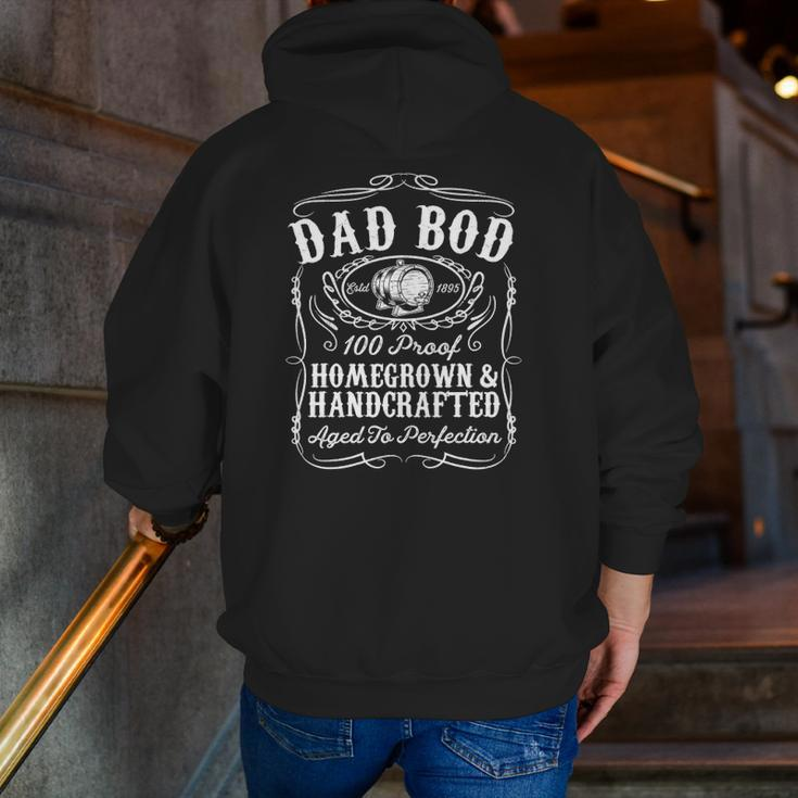 Mens Dad Bod Whiskey Bourbon Lover Father's Day For Dad Zip Up Hoodie Back Print