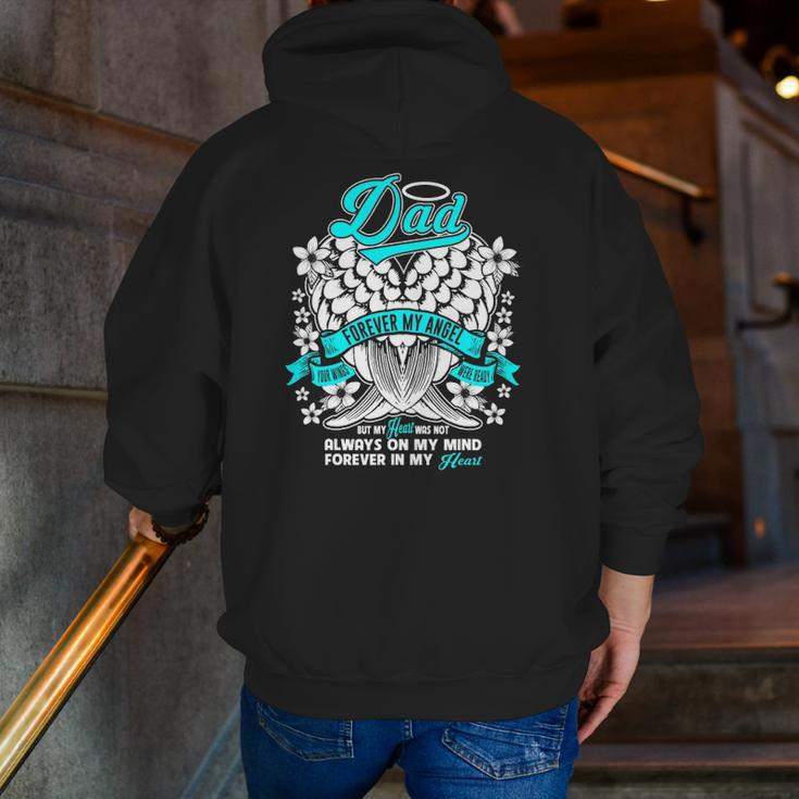 Mens Dad Forever My Angel Your Wings Were Ready Zip Up Hoodie Back Print