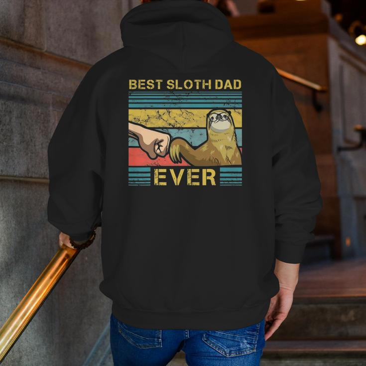 Mens Dad Sloth Slow Motion Animals Sleepy Sloth Lover Father Zip Up Hoodie Back Print