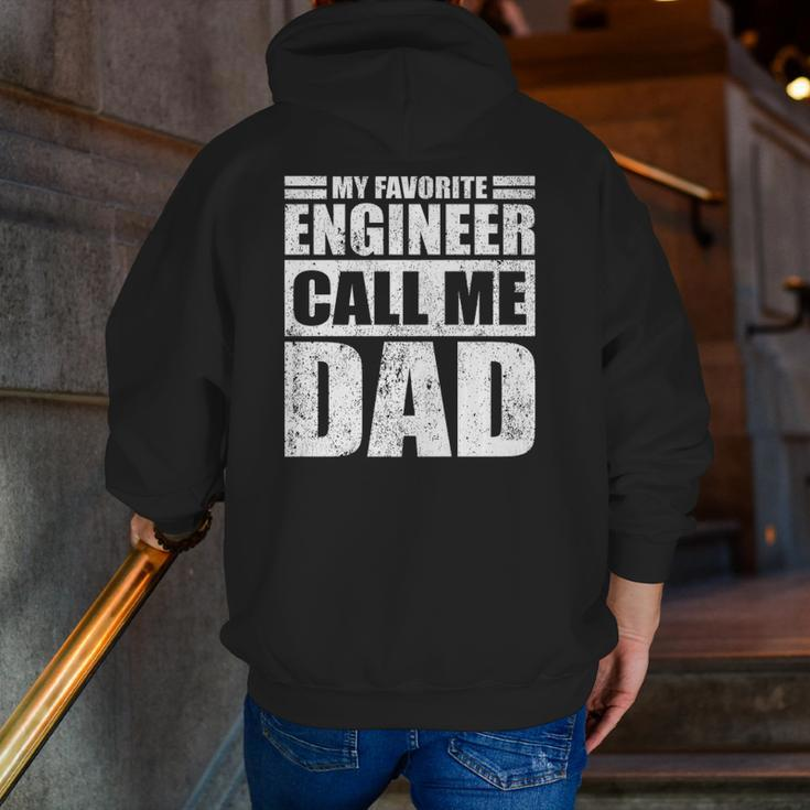 Mens My Favorite Engineer Calls Me Dad Father's Day Zip Up Hoodie Back Print