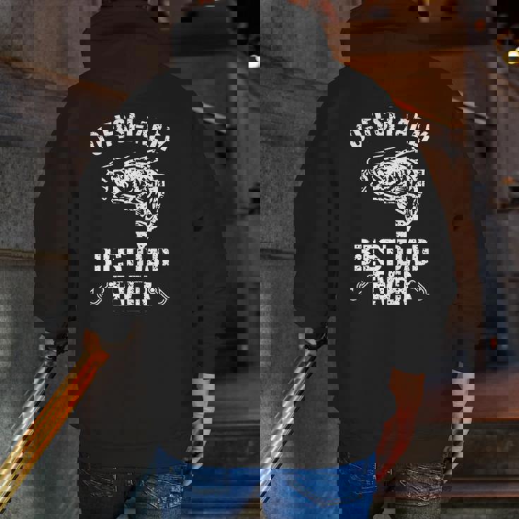 Mens Fishing Best Dad Ever Mens Zip Up Hoodie Back Print