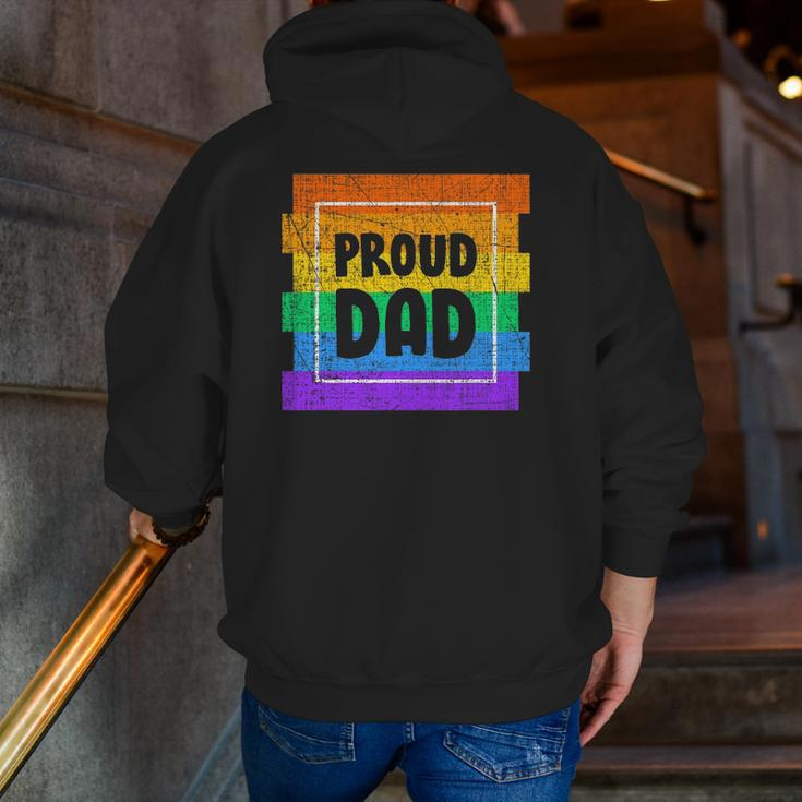Mens Gay Pride Proud Dad Father Partner Lgbtq Zip Up Hoodie Back Print
