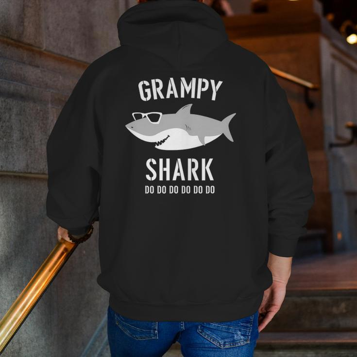 Mens Grampy Shark Zip Up Hoodie Back Print