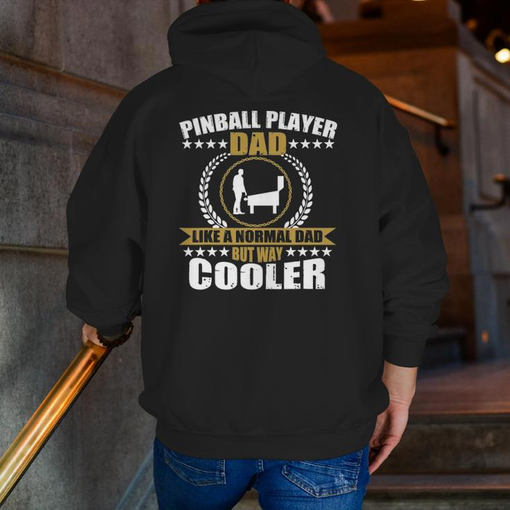 Mens Great Pinball Player Dad Game Pinball For Men Zip Up Hoodie Back Print