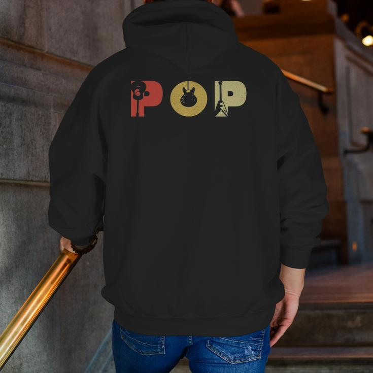 Mens Guitarist Guitar Lover Ideas Pop Father's Day Zip Up Hoodie Back Print