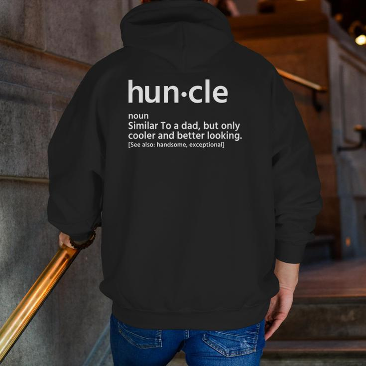 Mens Huncle Similar To A Dad Mens Hunkle Definition Zip Up Hoodie Back Print
