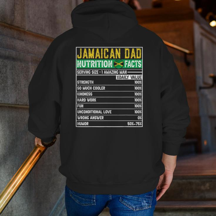 Mens Jamaican Dad Dad Hero Nutritional Father's Day Zip Up Hoodie Back Print