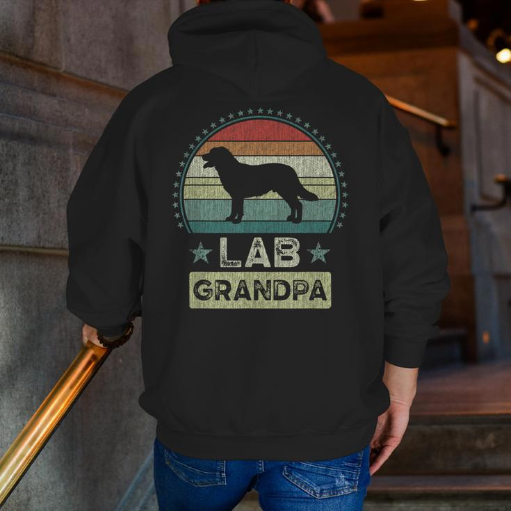 Mens Lab Grandpa Father's Day Labrador Grandfather Zip Up Hoodie Back Print
