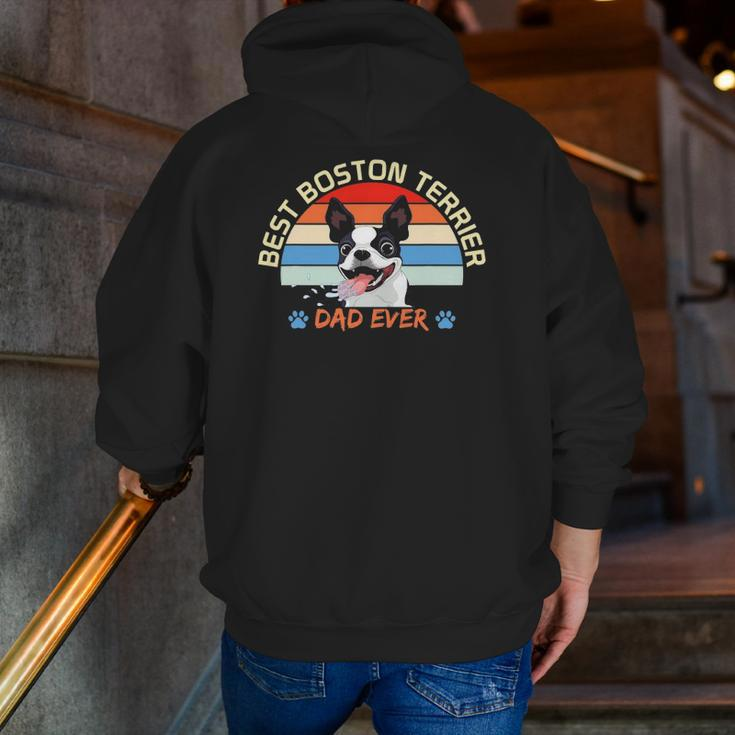 Mens Lovely Dog Boston Terrier Lover Love Pet Apparel Zip Up Hoodie Back Print