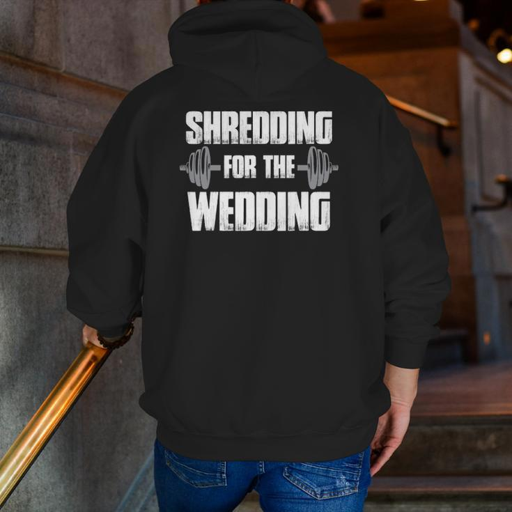 Mens Matching Couples Workout Shredding For The Wedding His & Her Zip Up Hoodie Back Print