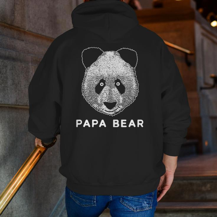 Mens Mens Panda Bear Outfit For Papa Dad Father Daddy Clothes Zip Up Hoodie Back Print