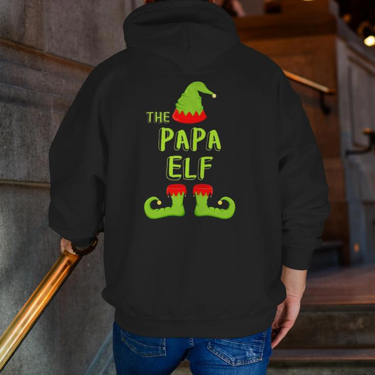 Mens The Papa Elf Matching Group Christmas Costume Zip Up Hoodie Back Print