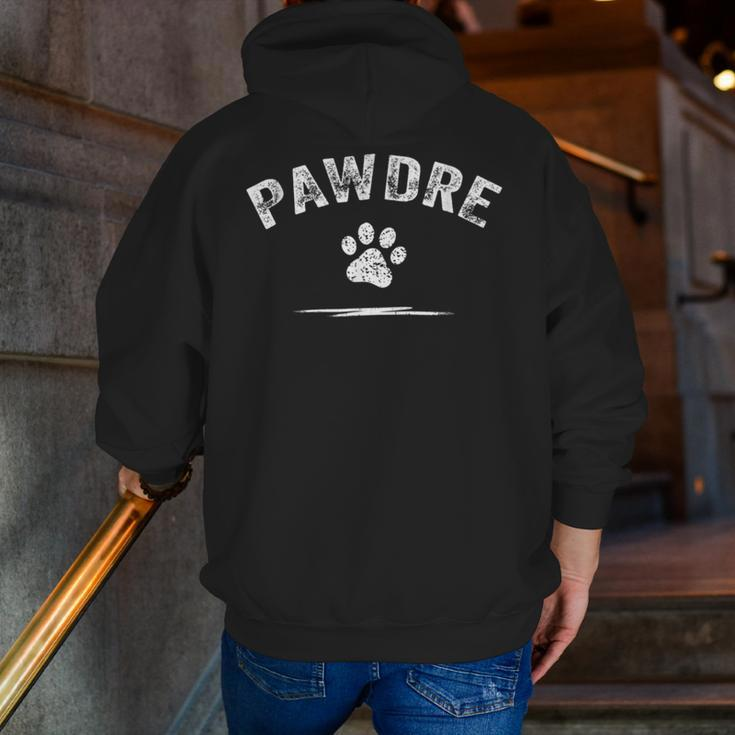 Mens Pawdre Cat Or Dog Dad Fathers Day V2 Zip Up Hoodie Back Print