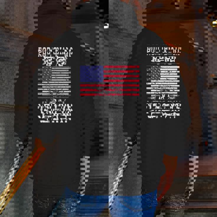 Mens Proud Dad Pop-Pop Vietnam War Veteran Retro Us Flag Grandpa Zip Up Hoodie Back Print Mens Proud Dad Pop-Pop Vietnam War Veteran Retro Us Flag Grandpa Zip Up Hoodie Back Print