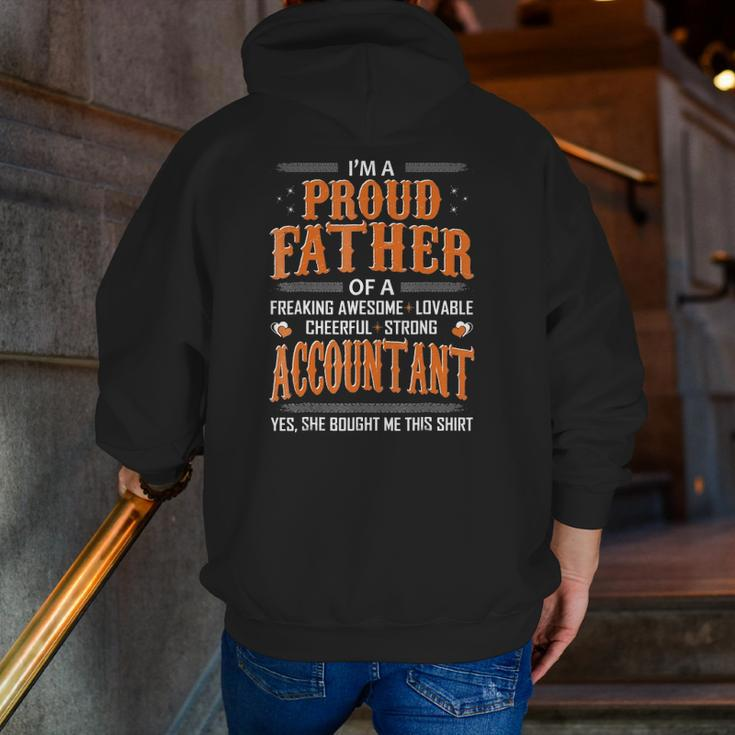 Mens Proud Father Of An Accountant Bought This Zip Up Hoodie Back Print
