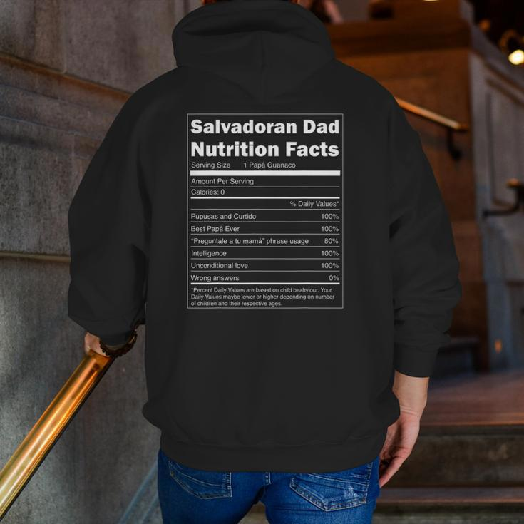 Mens Regalo Para Papa Nutrition Facts Salvadoran Dad Zip Up Hoodie Back Print