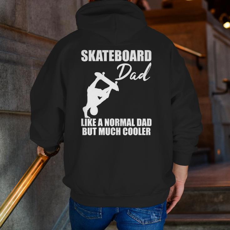 Mens Skateboarder Skateboard Dad Skate Trick Cool Quote Zip Up Hoodie Back Print