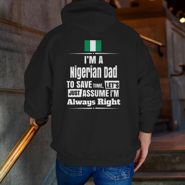 Mens Storecastle I'm A Nigerian Dad Father's Zip Up Hoodie Back Print