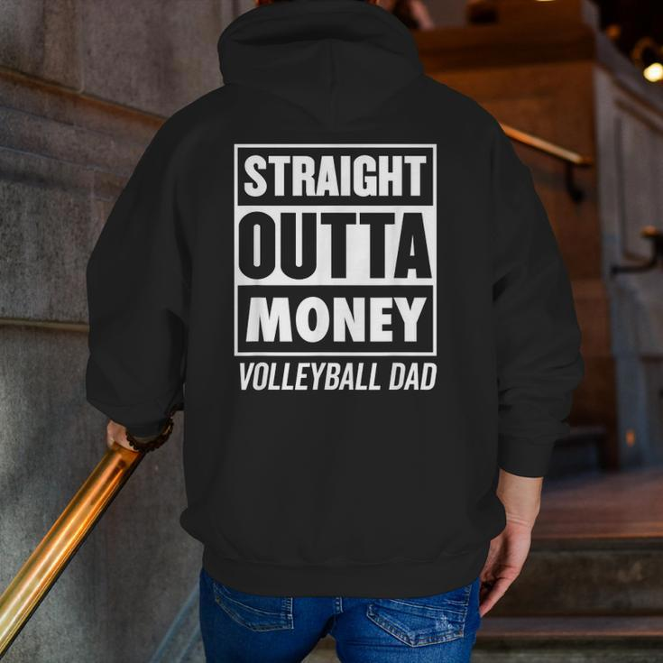 Mens Straight Outta Money Volleyball Dad Zip Up Hoodie Back Print