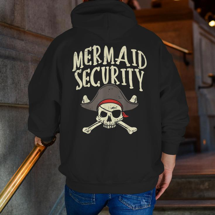 Mermaid Security Pirate Matching Family Party Dad Brother Zip Up Hoodie Back Print
