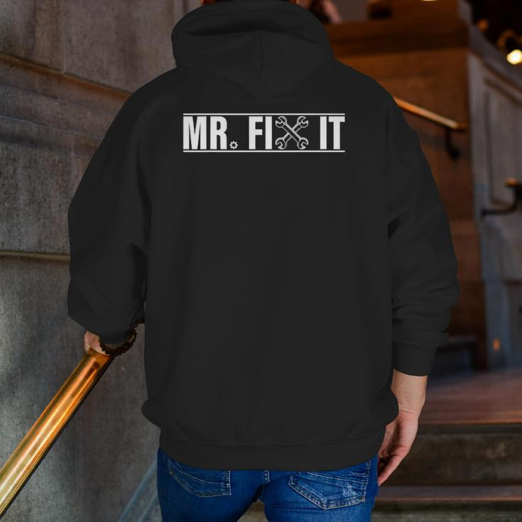 Mr Break It Mr Fix It Dad & Son Matching Father's Day Zip Up Hoodie Back Print