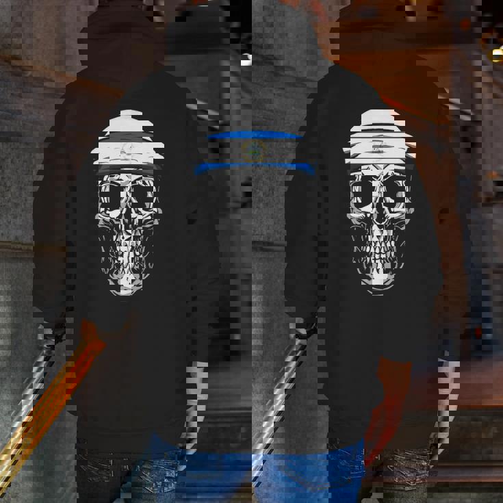 Nationality Country Origin Skull Flag Nicaragua Zip Up Hoodie Back Print