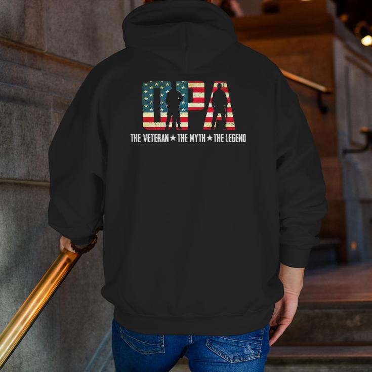 Opa The Veteran The Myth The Legend For Dad Fathers Day Zip Up Hoodie Back Print