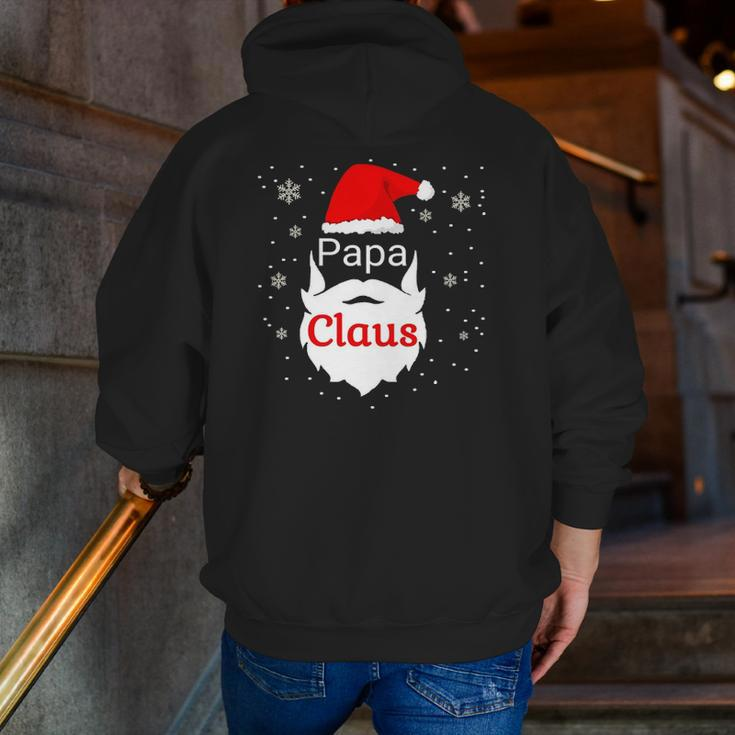 Papa Claus Christmas Believe Santa Claus Family Claus Zip Up Hoodie Back Print