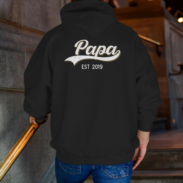 Papa Est 2019 Soon To Be Grandpa To Be Announcement Zip Up Hoodie Back Print