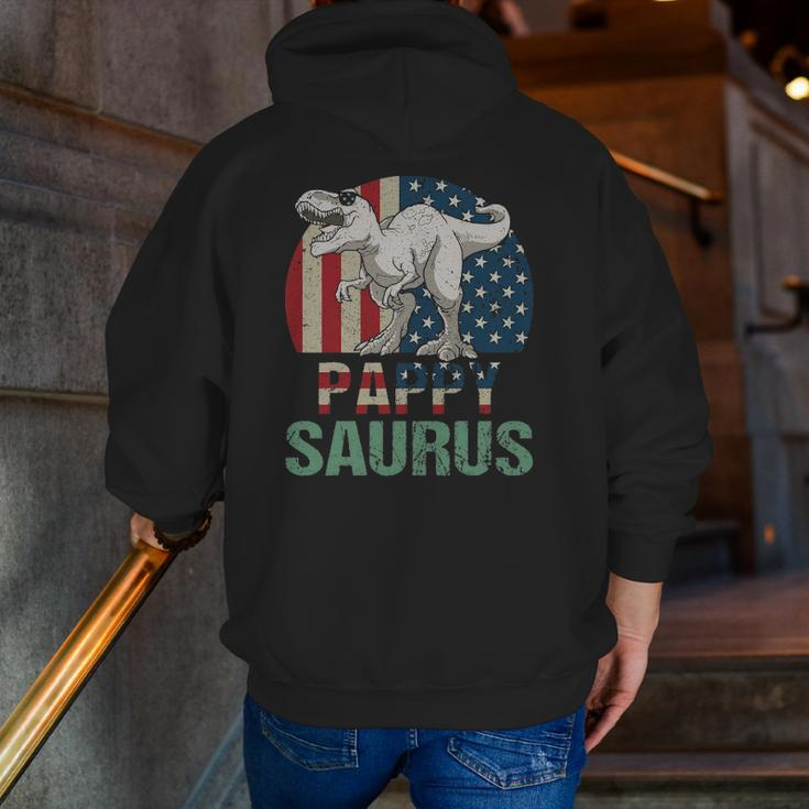 Pappysaurus Dinosaur Pappy Saurus Father's Day 4Th Of July Zip Up Hoodie Back Print
