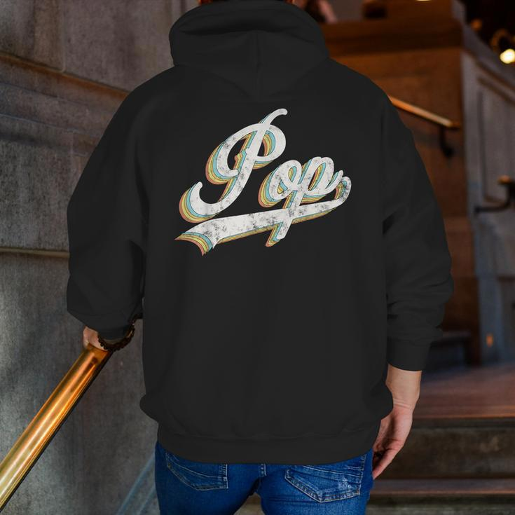 Pop Retro Style Father’S Day For Grandpa Pop Zip Up Hoodie Back Print