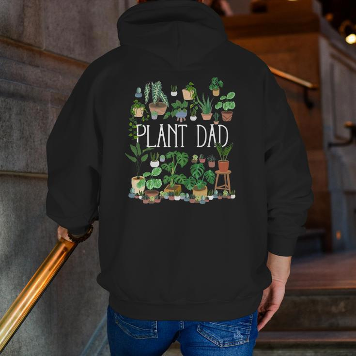 Potted Plant Dad Gardening Lover Zip Up Hoodie Back Print
