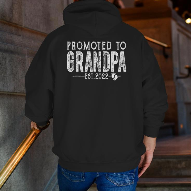 Promoted To Grandpa Est 2022 Father's Day For New Grandpa Zip Up Hoodie Back Print
