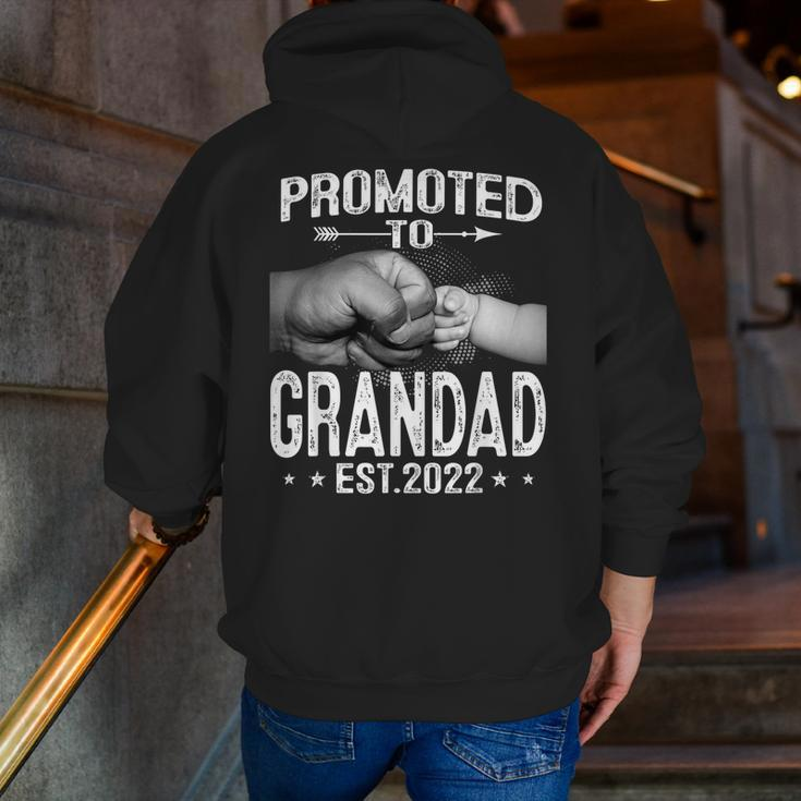 Promoted To Great Grandad 2022 Fathers Day First New Grandpa Grandpa Zip Up Hoodie Back Print