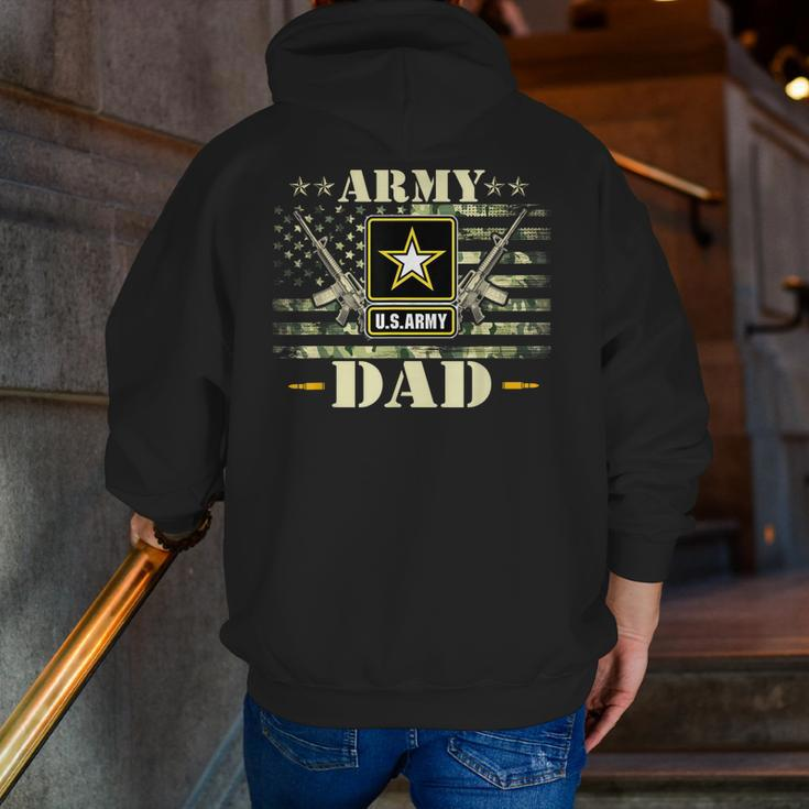 Proud Army Dad United States Usa Flag Father Zip Up Hoodie Back Print
