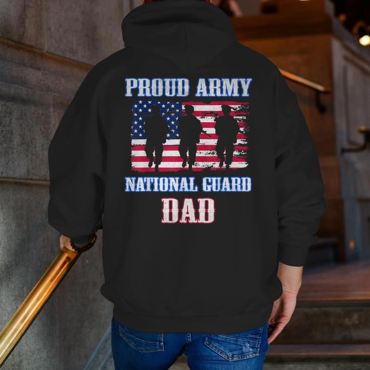 Proud Army National Guard Dad Usa Veteran Military Zip Up Hoodie Back Print