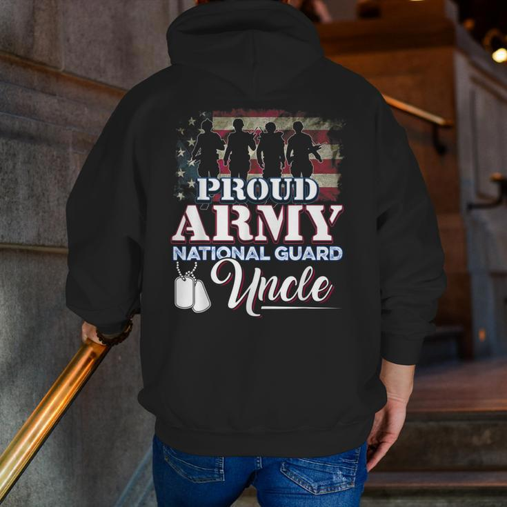 Proud Army National Guard Uncle Veteran Zip Up Hoodie Back Print