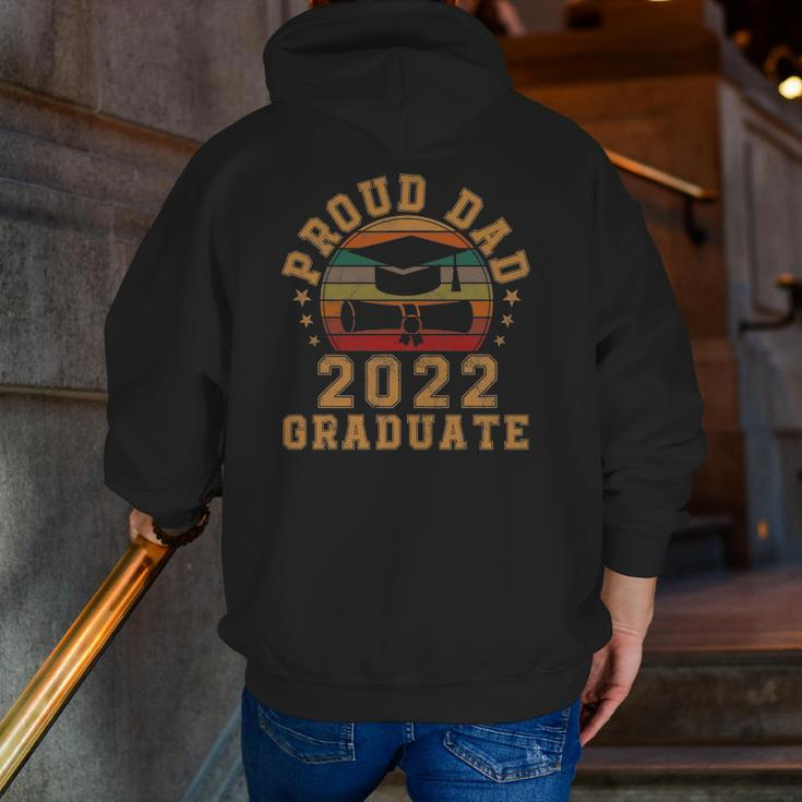 Proud Dad Of A 2022 Graduate Senior 22 Vintage Graduation Zip Up Hoodie Back Print