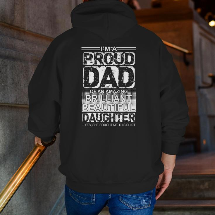 Proud Dad Of An Amazing Daughter Essential Zip Up Hoodie Back Print