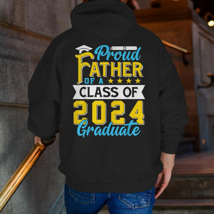 Proud Father Of A Class Of 2024 Graduate Senior 2024 Zip Up Hoodie Back Print