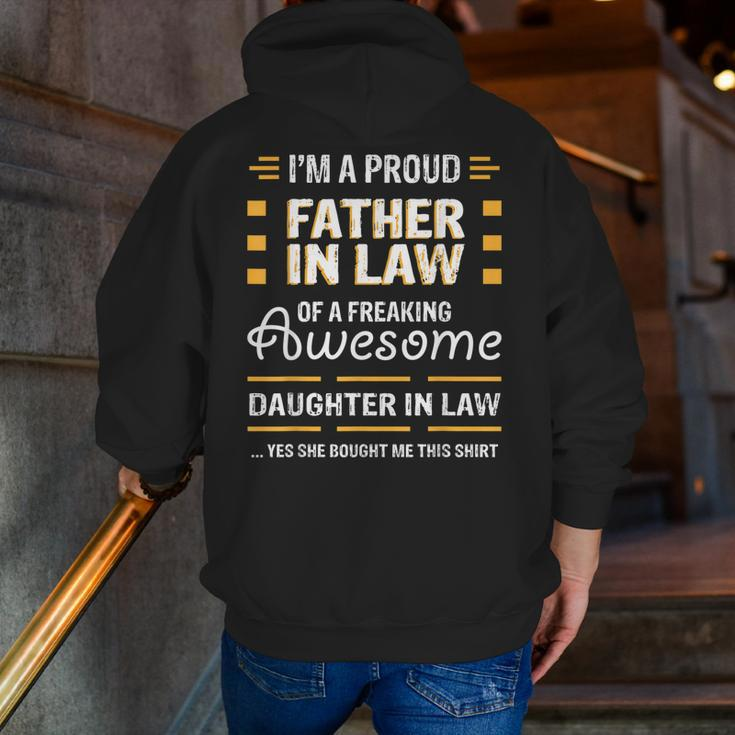 Proud Father In Law From An Awesome Daughter In Law Zip Up Hoodie Back Print