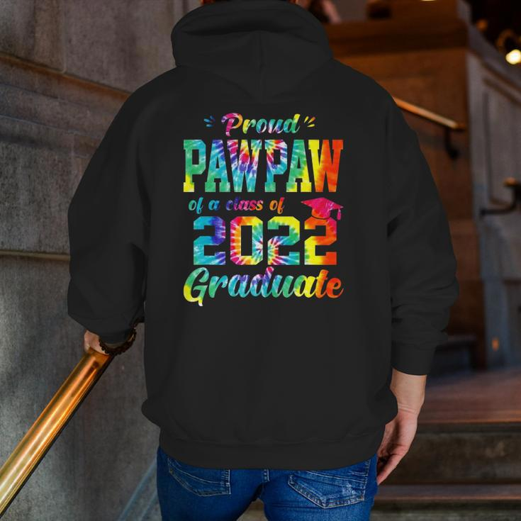 Proud Pawpaw Of A Class Of 2022 Graduate Tie Dye Zip Up Hoodie Back Print