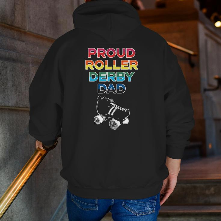 Proud Roller Derby Dad Pride Zip Up Hoodie Back Print