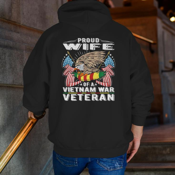 Proud Wife Of Vietnam War Veteran Military Vet's Spouse Zip Up Hoodie Back Print