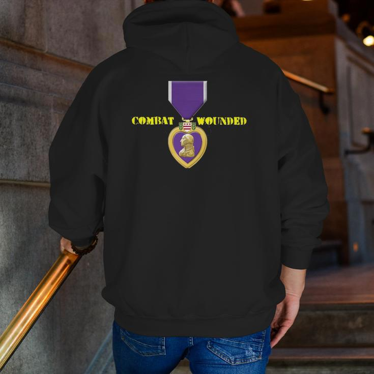 Purple Heart Combat Veteran Veterans Day Zip Up Hoodie Back Print