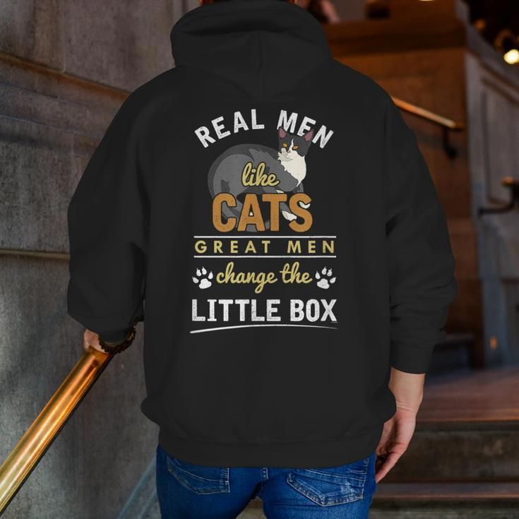 Real Men Like Cats Pets Cat DadZip Up Hoodie Back Print