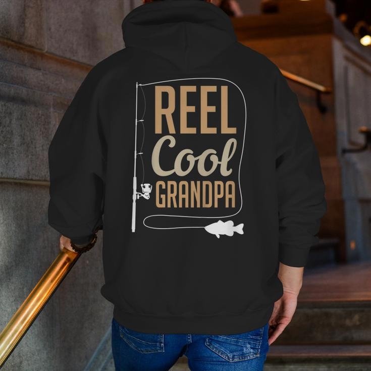 Reel Cool Grandpa Father's Day Fishing Present Zip Up Hoodie Back Print