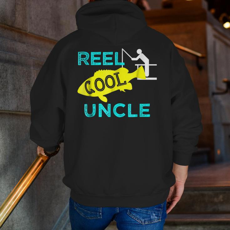 Reel Cool UncleFisherman Fathers Day Zip Up Hoodie Back Print