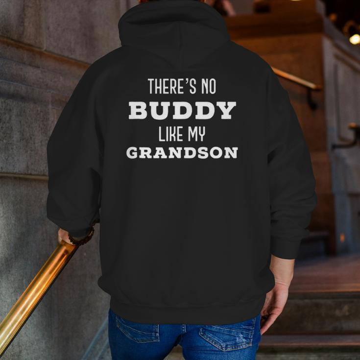 There's No Buddy Like My Grandson Matching Grandpa Zip Up Hoodie Back Print